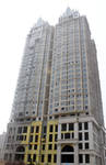 江泉大厦 底层商务大厅正在进行外立面结尾工作。2014－06－05