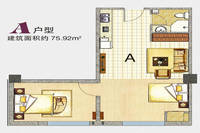 华大国际中心2室1厅1卫户型图