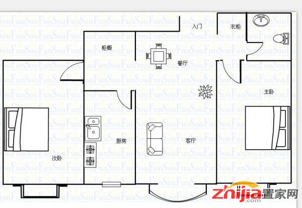 紫晶悦城 建华 商圈 依水苑 精装全明通透两室