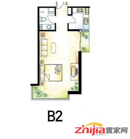 安居验证房源!尚乘源 94.5万 1室1厅1卫 豪装,黄金路