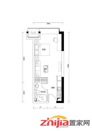 恒大中央广场 1室1厅1卫 45.73m² 价格78.9万