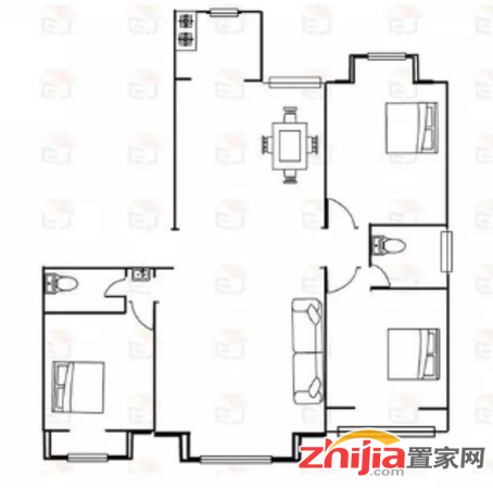 碧景园 3室2厅2卫 171m² 租金980元/月