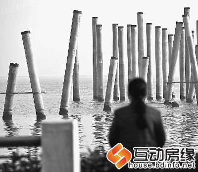 　　深圳湾南北观海栈桥工程开工近三年仍未完工。