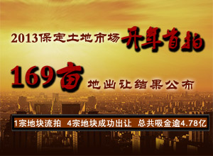 保定土地市场开年首拍 169亩地出让结果公布