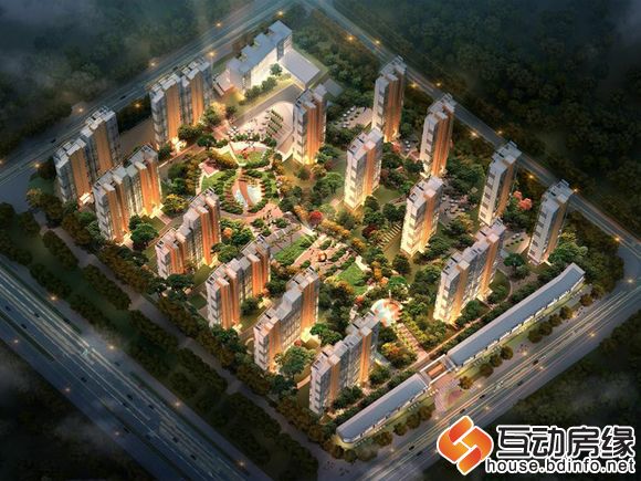 上林风景 夜景鸟瞰图