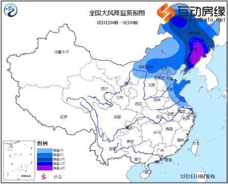 全国大风降温预报图
