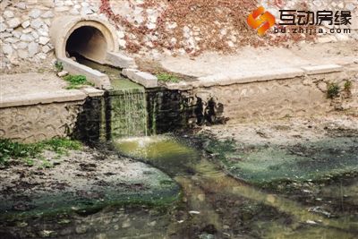 工农桥下东侧一个排污口正在流污水