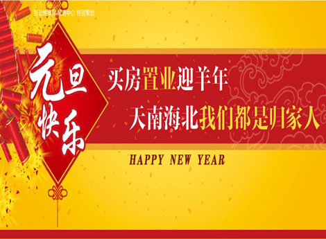 元旦快乐 买房置业迎羊年 天南海北我们都是归家人