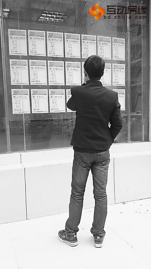 购房者正在查看售房信息 何静 摄