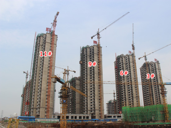 枫景华庭楼体均已封顶 正在内部空间分隔作业
