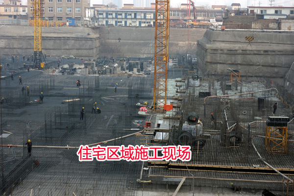 阳光新卓广场已完成基础筏板浇筑