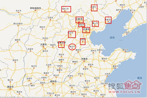 京津冀一体化经济圈分布图
