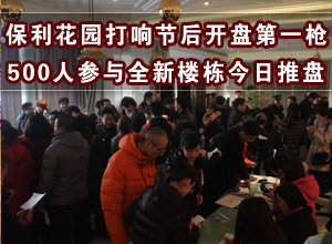保利花园打响节后开盘第一枪500人参与全新楼栋今日推盘