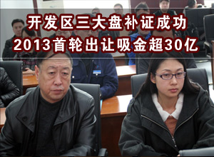 开发区三大盘补证成功2013首轮出让吸金超30亿