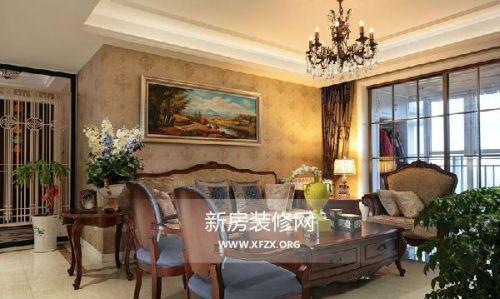 欧式古典混搭风格装修效果图1