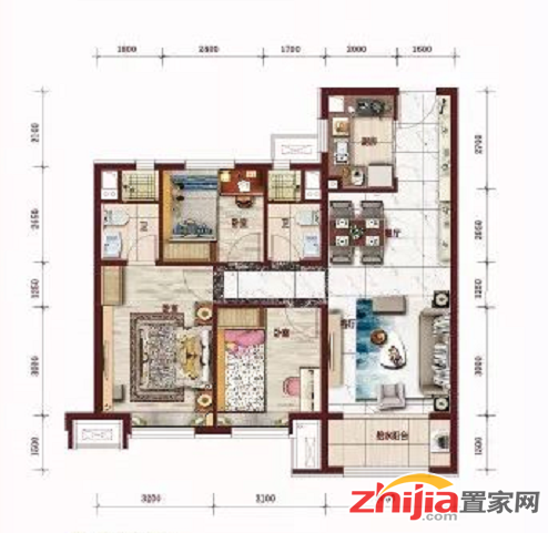石家庄碧桂园星荟户型点评:三室两厅两卫102平米